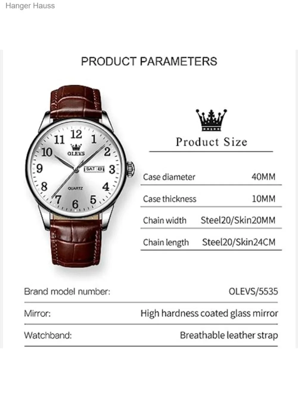 Men's Casual Leather Strap Analog Quartz Wrist Watch Easy Read Date